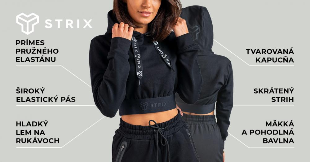 Dámska mikina Essential Cropped Hoodie Black - STRIX