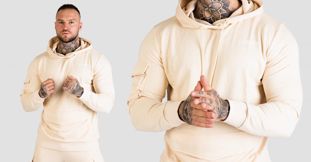 Mikina TRN Hoodie Sand - GymBeam