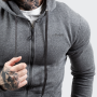 Mikina Zipper Hoodie Grey Black - GymBeam