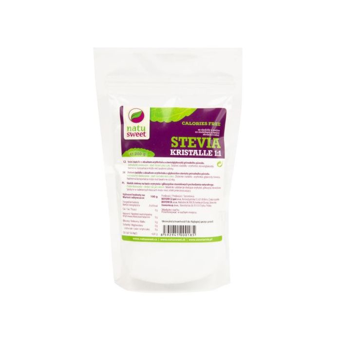 Sladidlo Stevia Kristalle 1:1 200 g - NATUSWEET