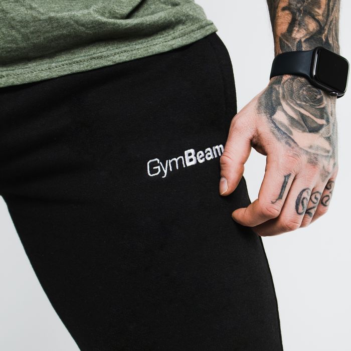 Tepláky Slimfit Black - GymBeam