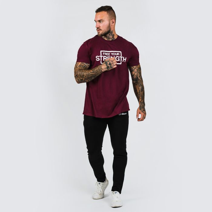 Tričko Free Your Strength Maroon White - GymBeam