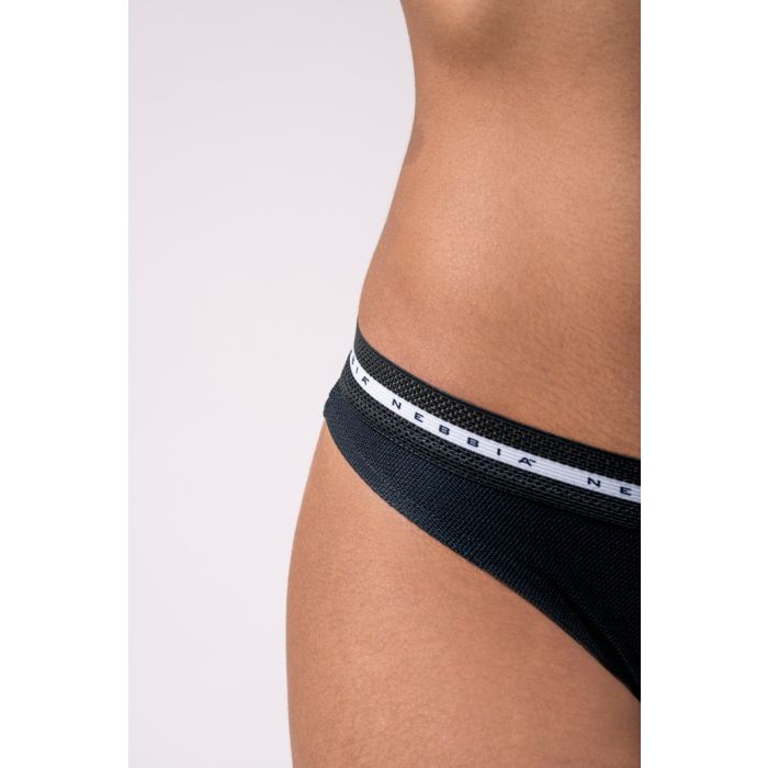 Nohavičky Thong Mesh Me Black - NEBBIA