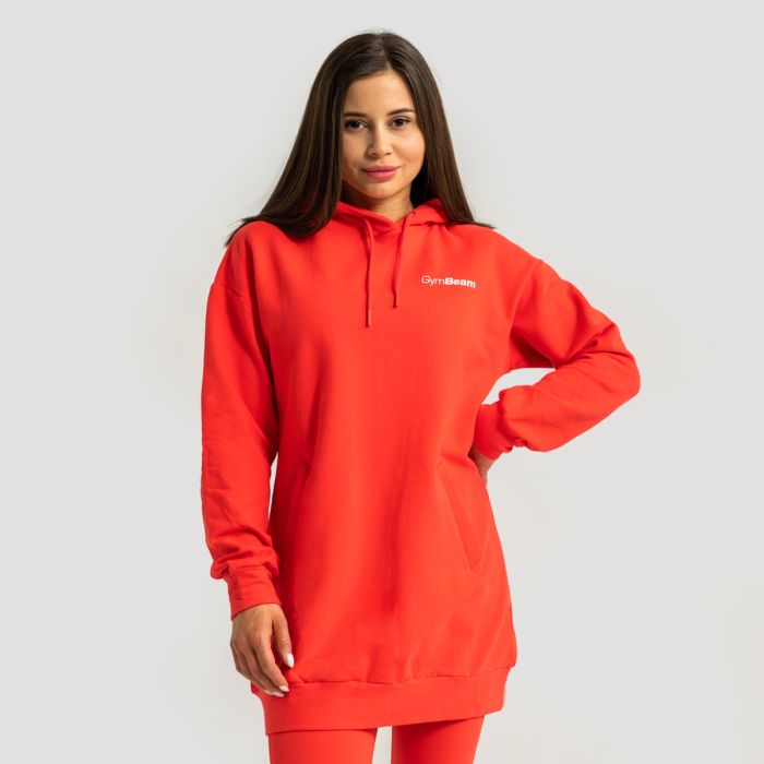 Dámska Longline mikina Limitless Hot Red - GymBeam