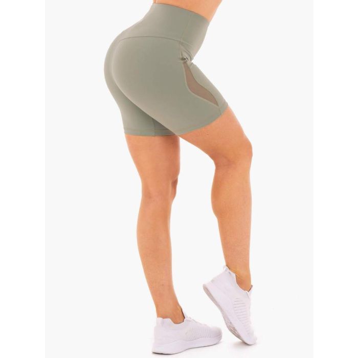 Dámske šortky Hype High Waisted Mesh Olive - Ryderwear