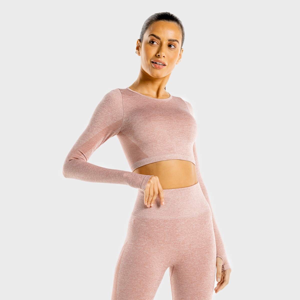 Športový Top Marl Seamless Crop Top Rose Gold - SQUATWOLF