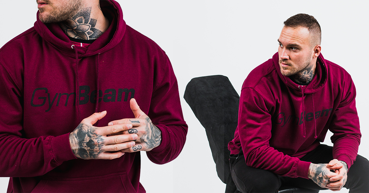 Mikina PRO Hoodie Burgundy - GymBeam