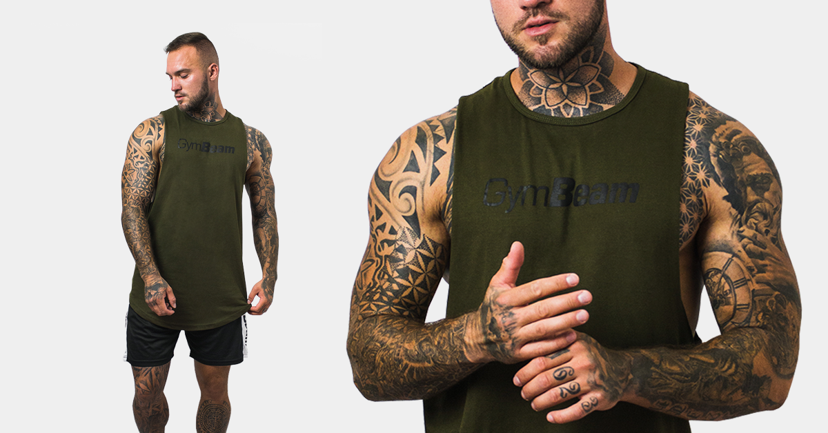 Tielko Cut Off Military Green - Gym Beam