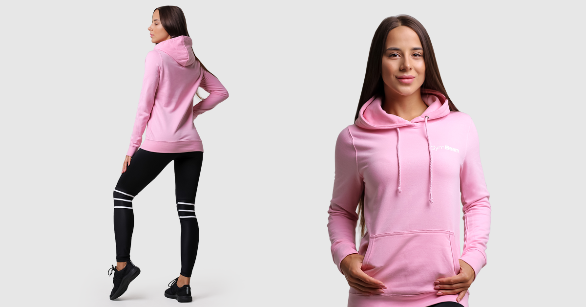 Dámska mikina PRO Hoodie Baby Pink - GymBeam