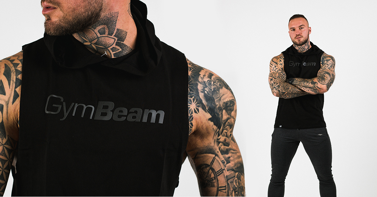 Tielko Hoodie Tank Top Black - GymBeam